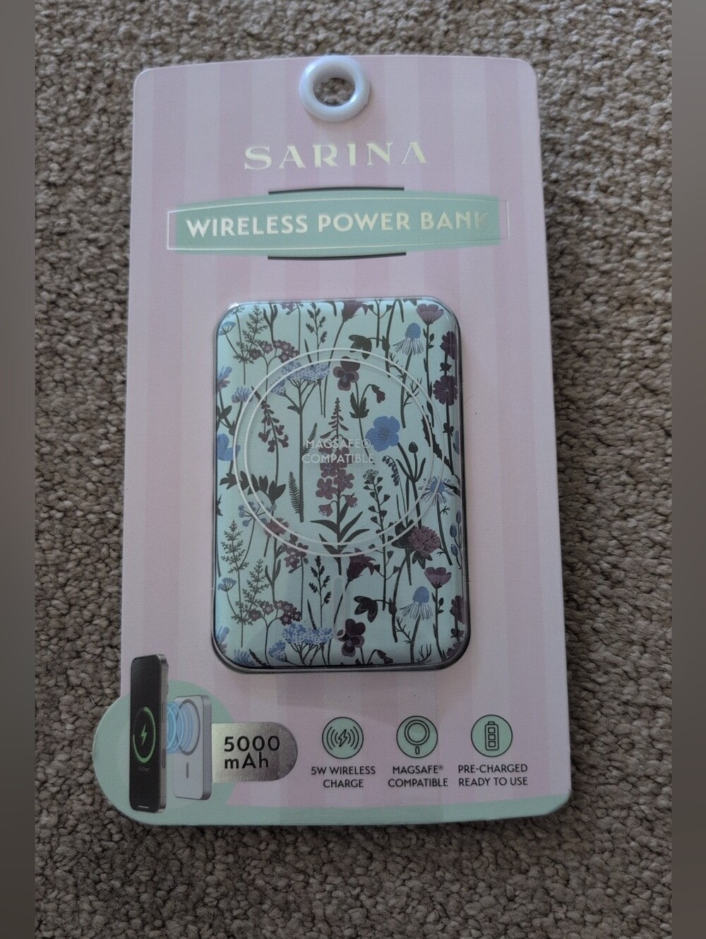 Sarina Floral Wireless Power Bank